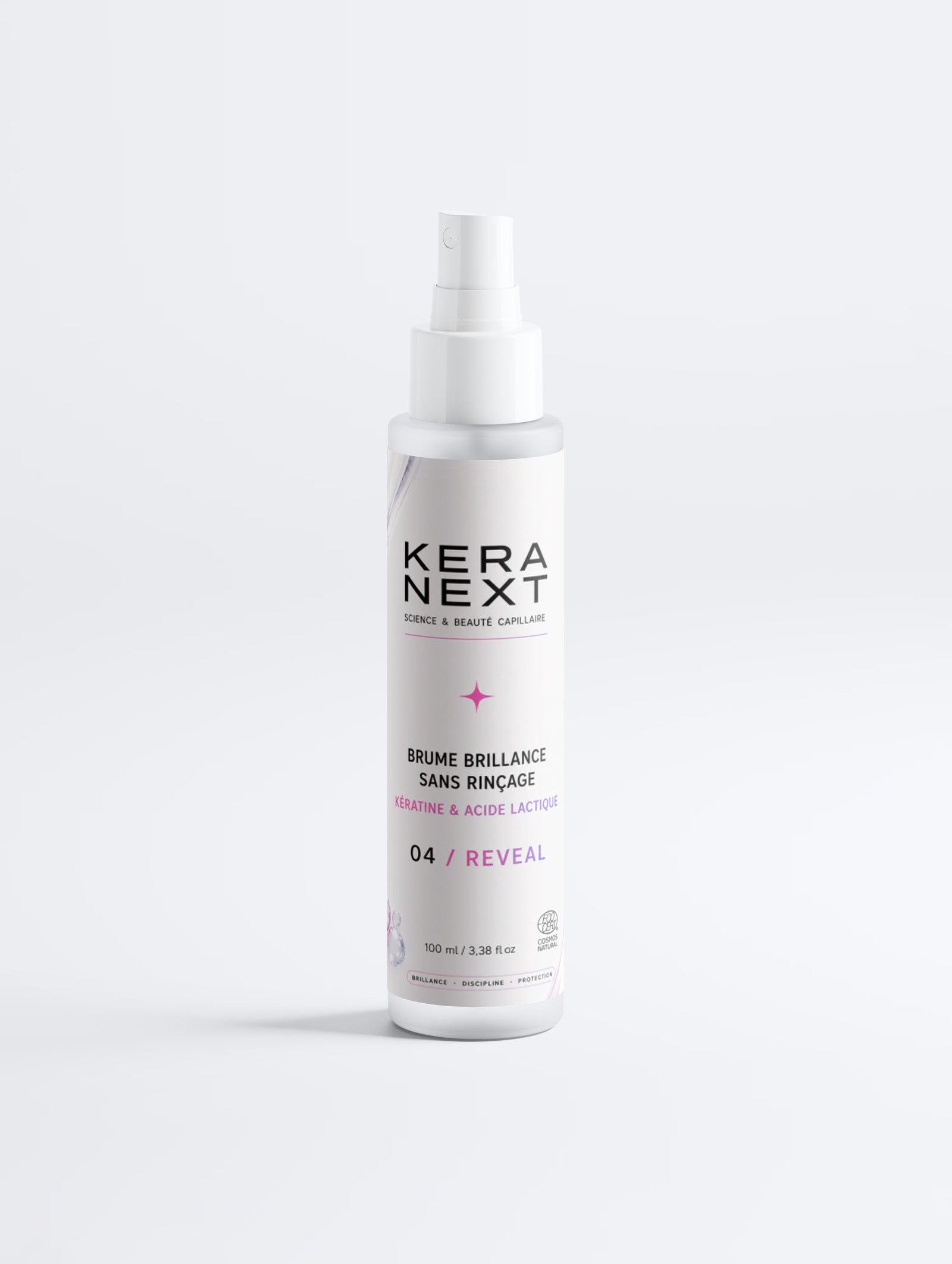 Flacon 100 ml de la Brume Brillance Sans Rinçage à la Kératine KERA NEXT.
